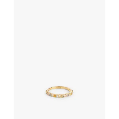 Pdpaola Womens Rainbow 18ct Yellow-gold Plated 925 Sterling Silver And Cubic Zirconia Ring