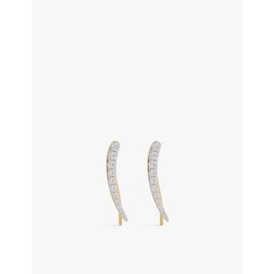 Pdpaola Womens Riga Climbing 18ct Yellow Gold-plated Sterling-silver And Cubic Zirconia Earrings