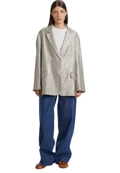 Pdr Blazer Gessato Woman  Lurex In Gray