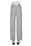 Pdr Phisique Du Role Textured Checked Print Trousers In Sand