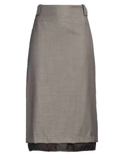 Pdr Phisique Du Role Woman Midi Skirt Khaki Size 1 Virgin Wool