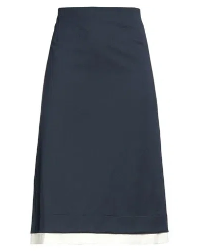 Pdr Phisique Du Role Woman Midi Skirt Midnight Blue Size 2 Recycled Polyester, Virgin Wool, Elastane