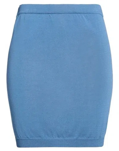 Pdr Phisique Du Role Woman Mini Skirt Slate Blue Size 1 Cotton