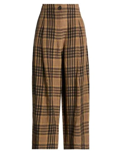 Pdr Phisique Du Role Woman Pants Brown Size 2 Linen, Viscose