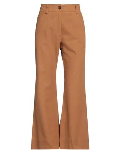 Pdr Phisique Du Role Woman Pants Camel Size 3 Cotton, Linen In Beige