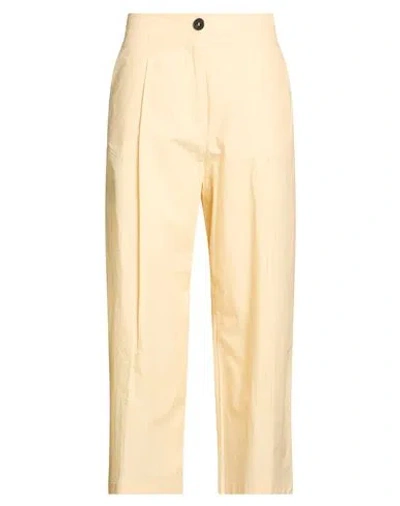 Pdr Phisique Du Role Woman Pants Pastel Yellow Size 2 Cotton