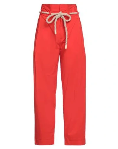 Pdr Phisique Du Role Woman Pants Tomato Red Size 0 Cotton, Elastane