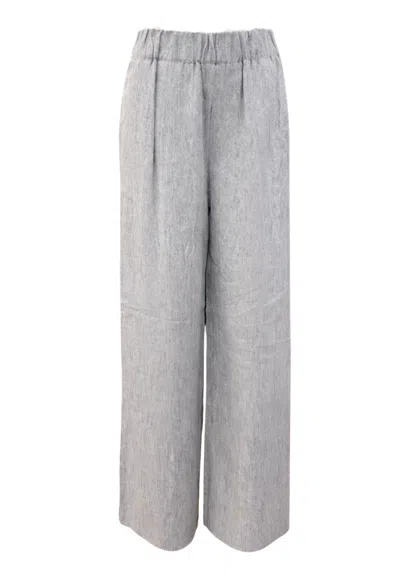 Pdr Women's Trousers  Leg Wide In Gray