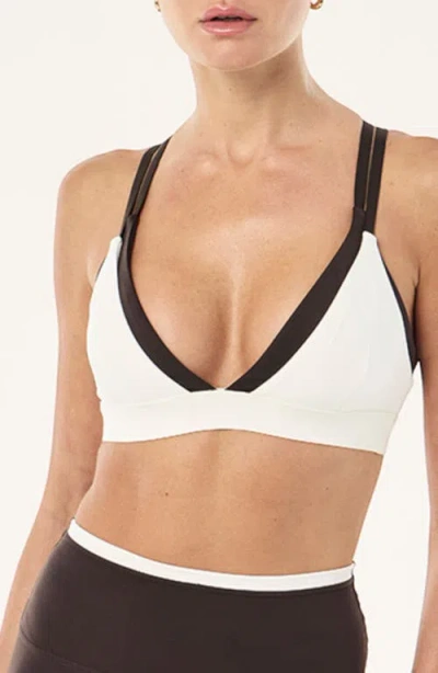 P.e Nation Activate Sports Bra In Coffee/ivory