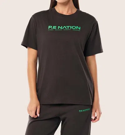 P.E NATION AERO SHORT SLEEVE TEE IN CAVIAR