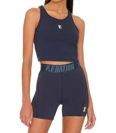 P.e Nation Backcheck Tank Top In Midnight Navy In Blue