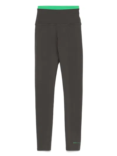 P.e Nation Contrast-trim Leggings In Gray