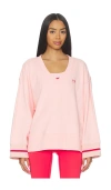 P.e Nation Courtside V Neck Sweater In Pink