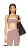 P.e Nation Distortion Sports Bra In Clay & Chalk Pink