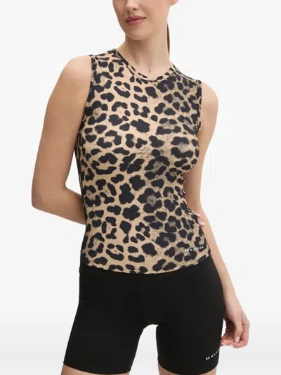 P.e Nation Foundation Muscle Leopard-print Tank Top In Multi