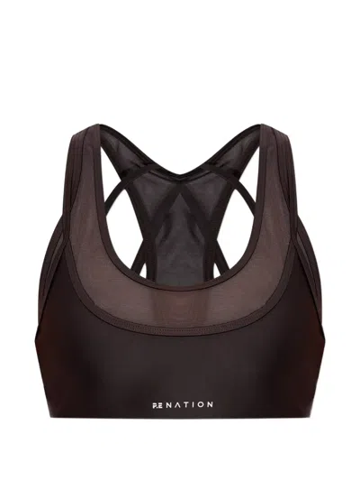 P.e Nation Fusion Training Bra In Brown
