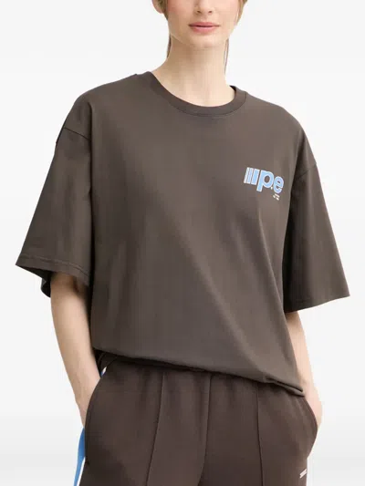 P.e Nation Glide Logo-print T-shirt In Brown