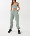 P.e Nation Grand Stand Track Pant In Iceberg Green In Multi