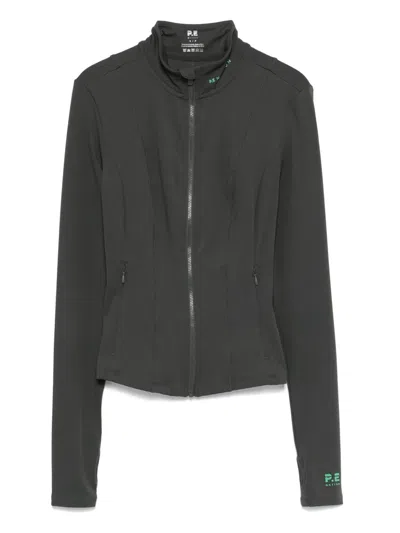 P.e Nation High-neck Zip-front Jacket In Brown
