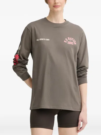 P.e Nation Inbound Long-sleeve T-shirt In Gray