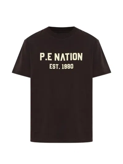 P.e Nation Infinity Relaxed Logo-print T-shirt In Brown