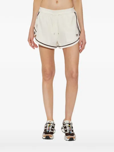 P.e Nation Linear Logo-print Drawstring Shorts In Neutral