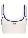 P.e Nation Logo Trim Crop Top In White
