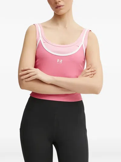 P.e Nation Logo-detail Crop Top In Pink