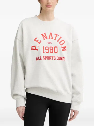 P.e Nation Logo-detail Sweatshirt In White