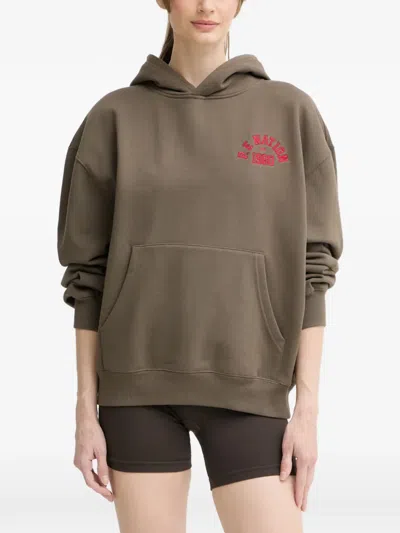 P.e Nation Logo-embroidered Hoodie In Brown