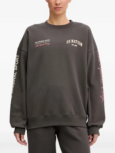 P.e Nation Logo-lettering Sweatshirt In Brown