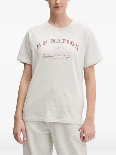 P.e Nation Logo-print Crew-neck T-shirt In White