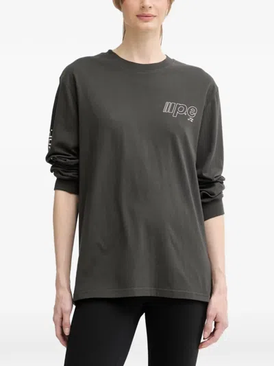 P.e Nation Logo-print Long-sleeve T-shirt In Gray