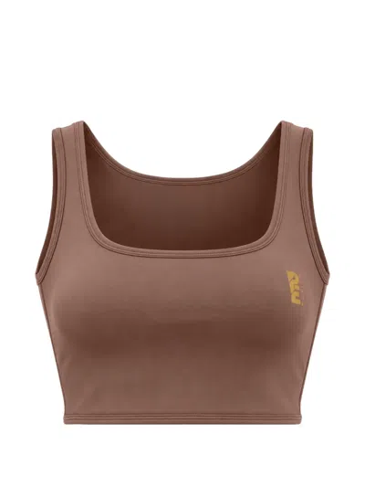P.e Nation Logo-print Sports Bra In Brown