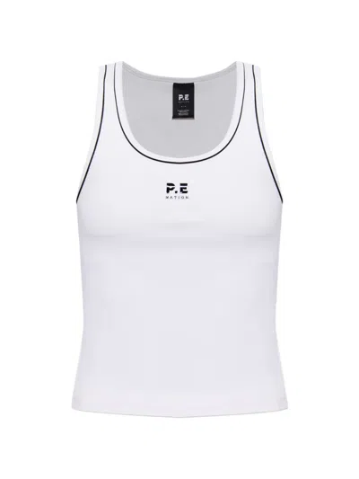 P.e Nation Nexus Ribbed Tank Top In White