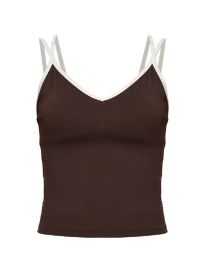 P.e Nation Paramount Logo-print Top In Brown