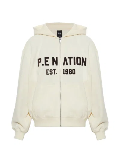 P.e Nation Phantom Logo-print Hoodie In White