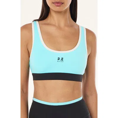 P.e Nation Pursuit Sports Bra In Blue