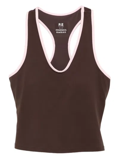 P.e Nation Racerback Tank Top In Brown
