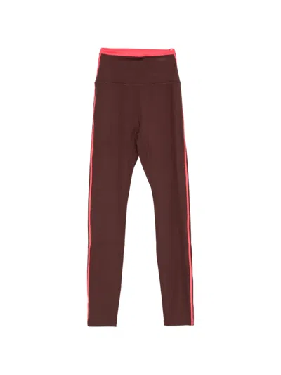 P.e Nation Radar Side-stripe Leggings In Brown