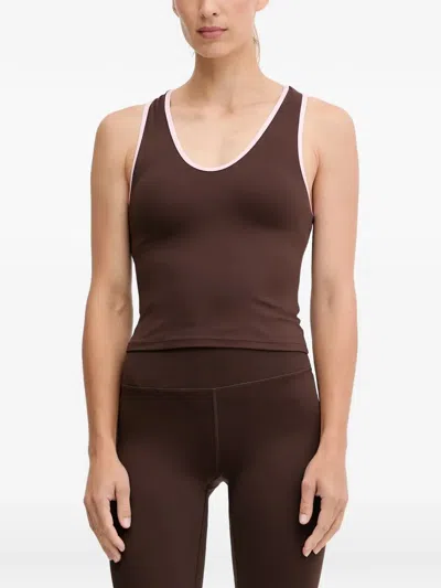 P.e Nation Renewal Contrast-trim Tank Top In Brown