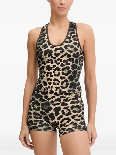 P.e Nation Renewal Leopard-print Racerback Tank Top In Animal Print