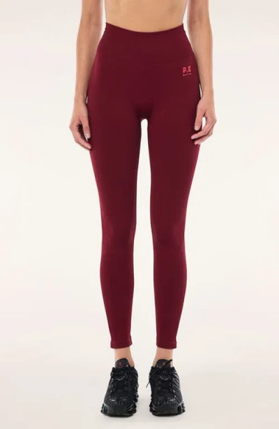 P.e Nation Restore Seamless Leggings In Burgundy