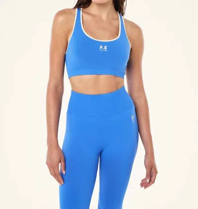 P.e Nation Restore Seamless Sports Bra In Palace Blue Whisper White