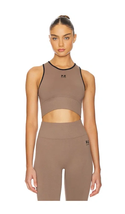 P.e Nation Restore Seamless Top In Fossil Brown