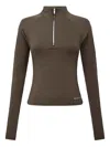 P.e Nation Routine Quarter-zip Long-sleeves Performance Top In Green