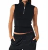 P.e Nation Routine Quarter Zip Tank Top In Black In Black