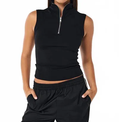 P.e Nation Routine Quarter Zip Tank Top In Black