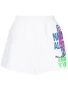 P.e Nation Slogan-print Elasticated-waist Shorts In White