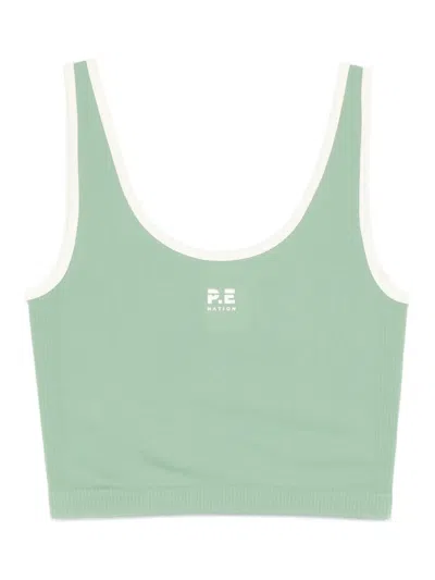 P.e Nation Solace Seamless Scoop-neck Tank Top In Green